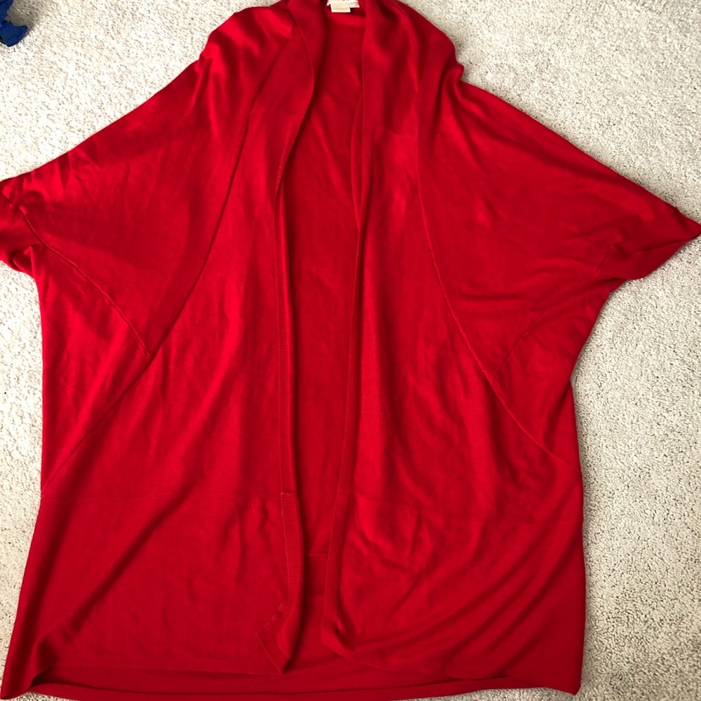 Michael Kors Red Duster Long Cardigan Knit